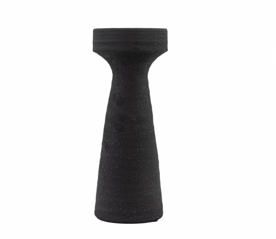 black zuma pillar candle holder