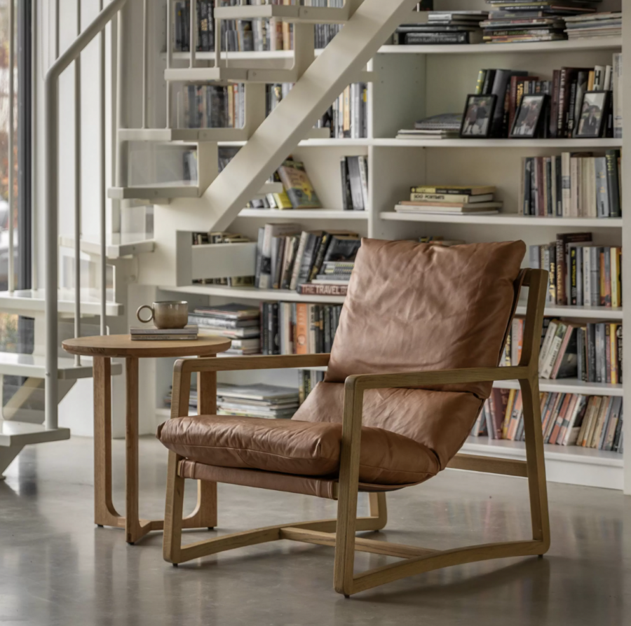 lounge chair vintage brown leather