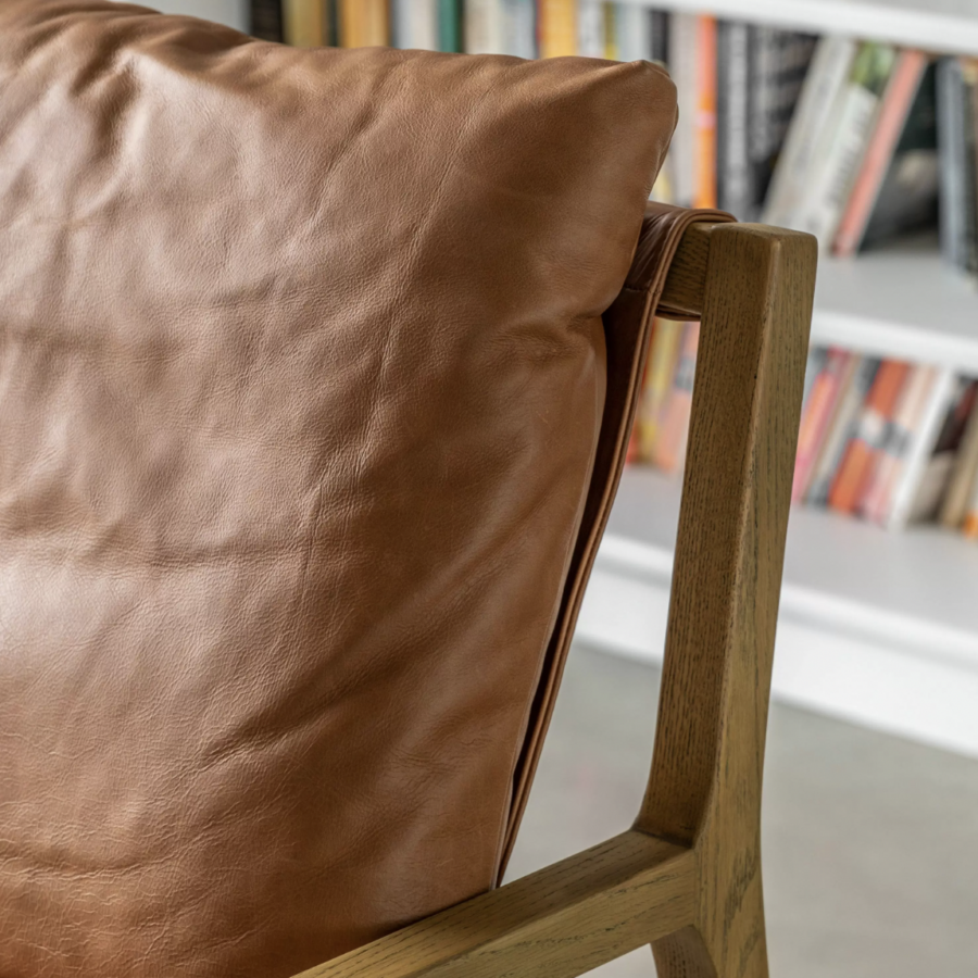 lounge chair vintage brown leather