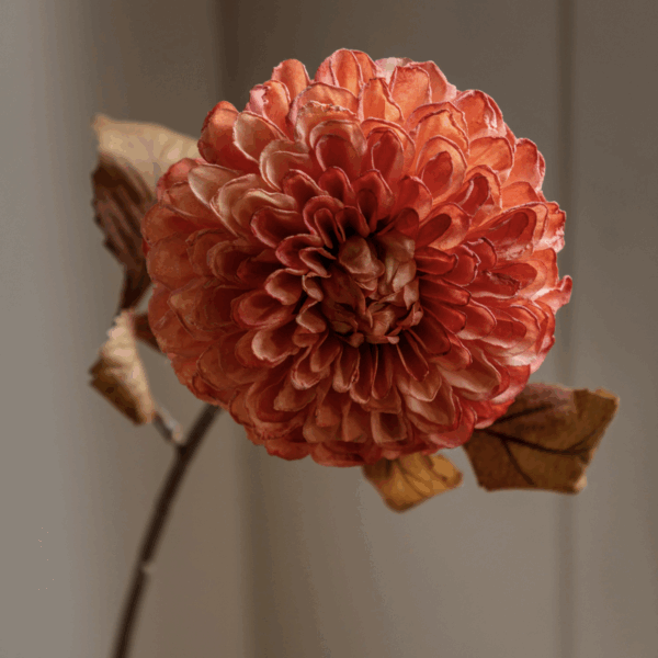 faux stem dahlia 6 pack orange
