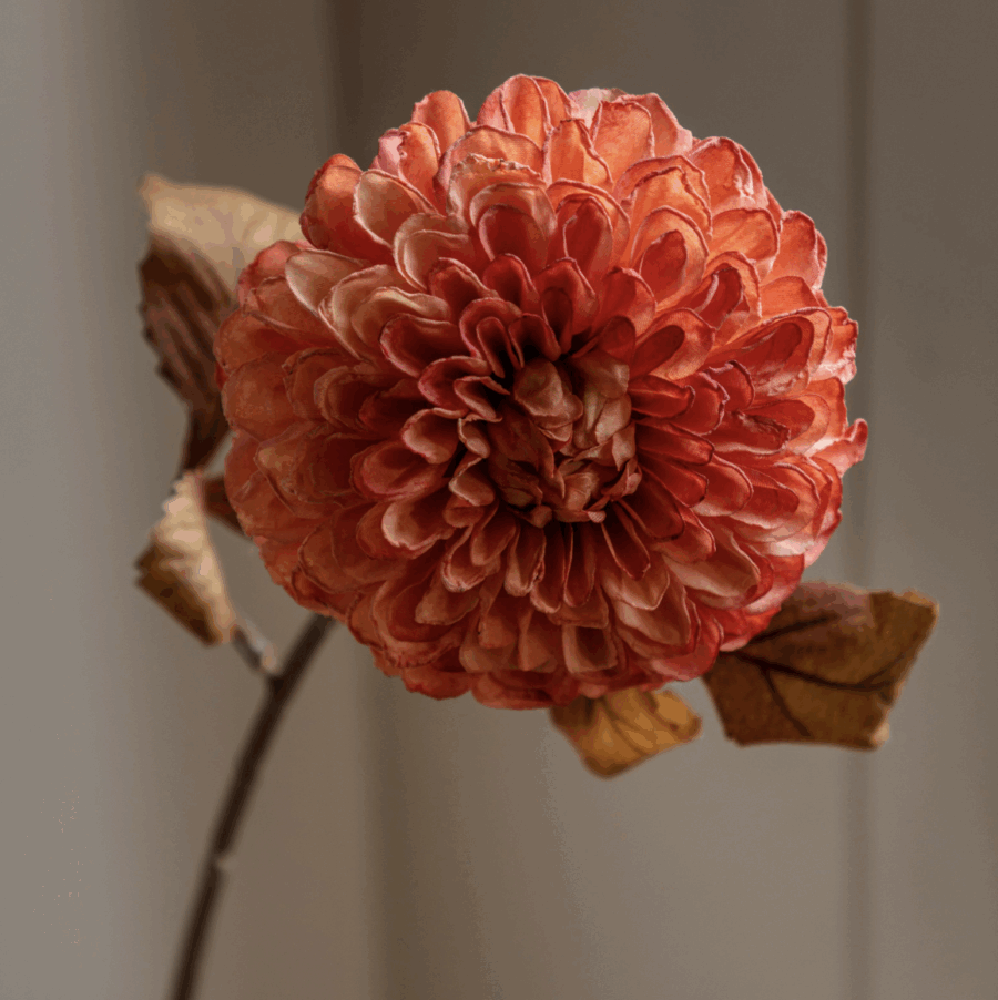 faux stem dahlia 6 pack orange