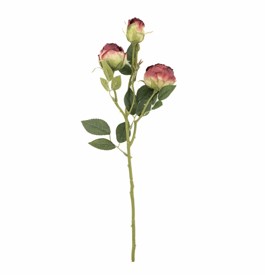 faux stem vintage rose 6 pack red