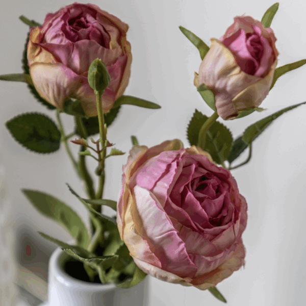 faux stem vintage rose 6 pack pink
