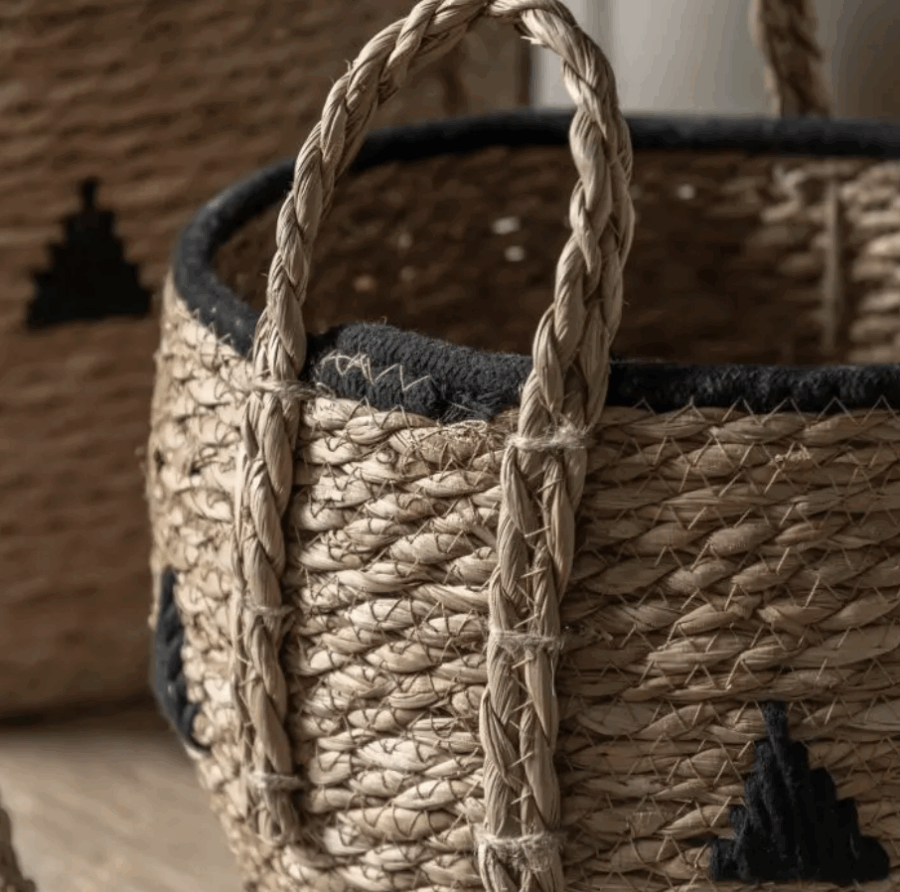 alid baskets natural & black set of 3