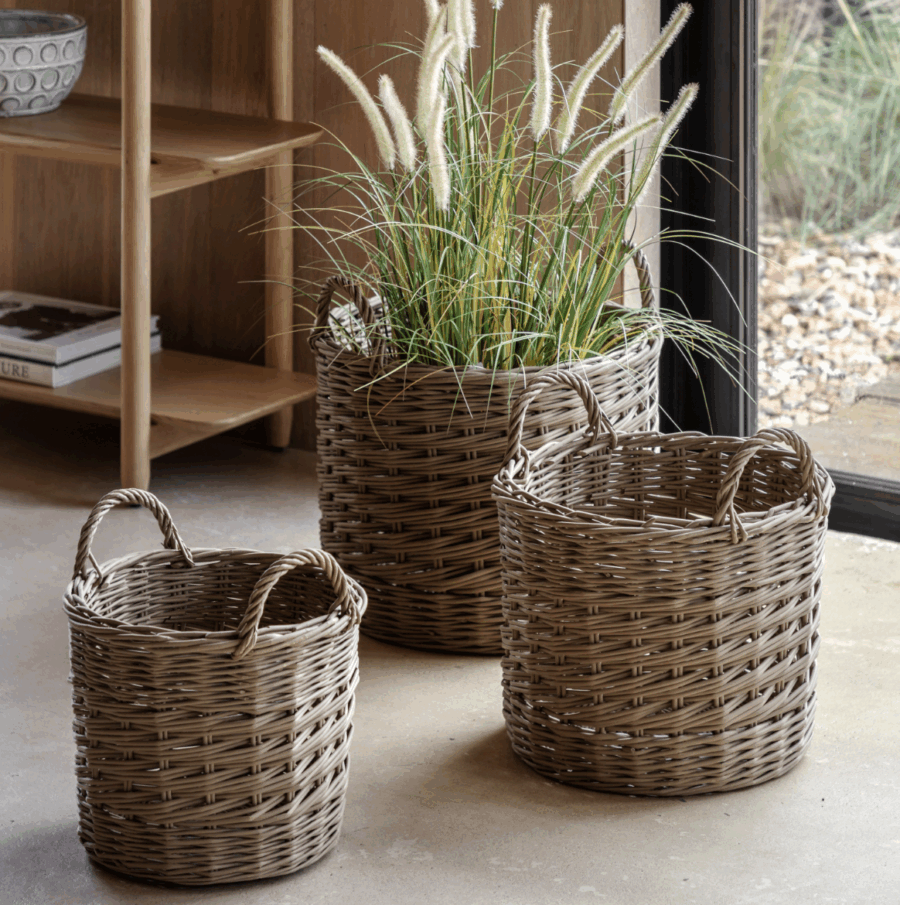 hand woven willow storage basket nest set of 3