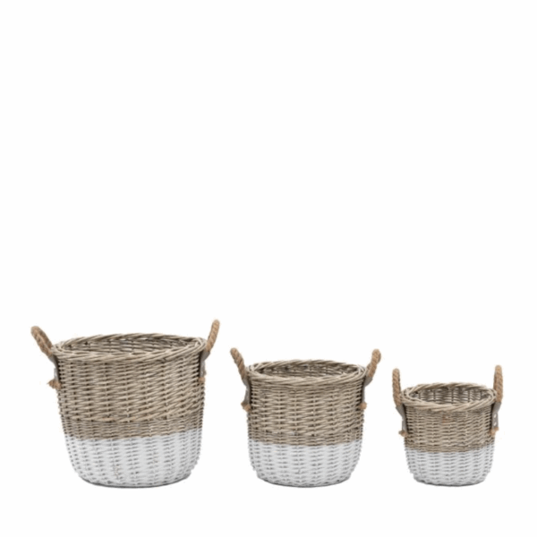 hand woven willow storage basket nest set of 3