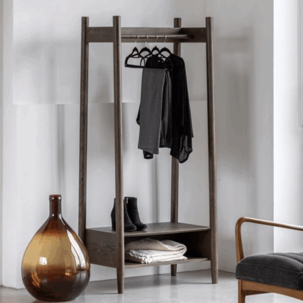 langfield open wardrobe dark brown