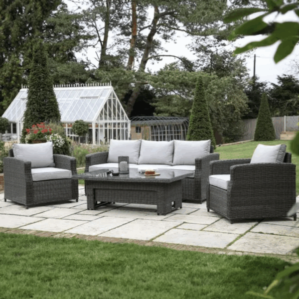 lotiva 3 seater dining set with rising table grey