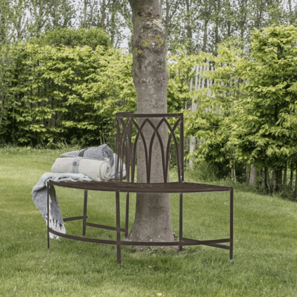 sarren outdoor tree bench seat distressed mocha