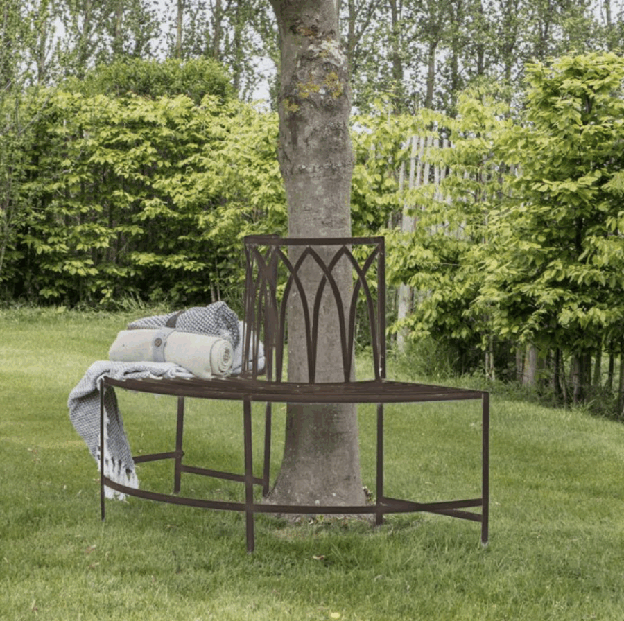sarren outdoor tree bench seat distressed mocha