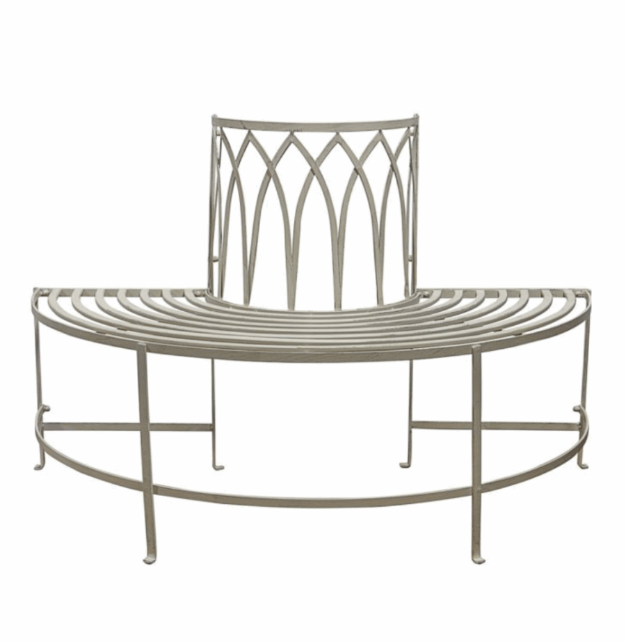 sarren outdoor tree bench seat distressed white