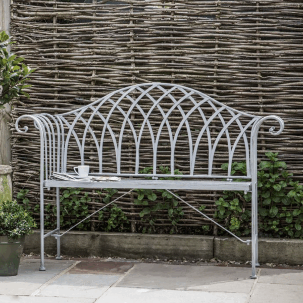 sarren outdoor tree bench seat distressed white (copy)