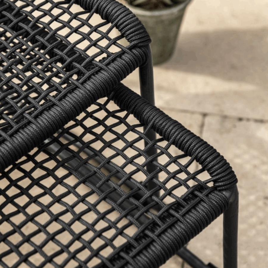 wieve lounge chair with footstool black