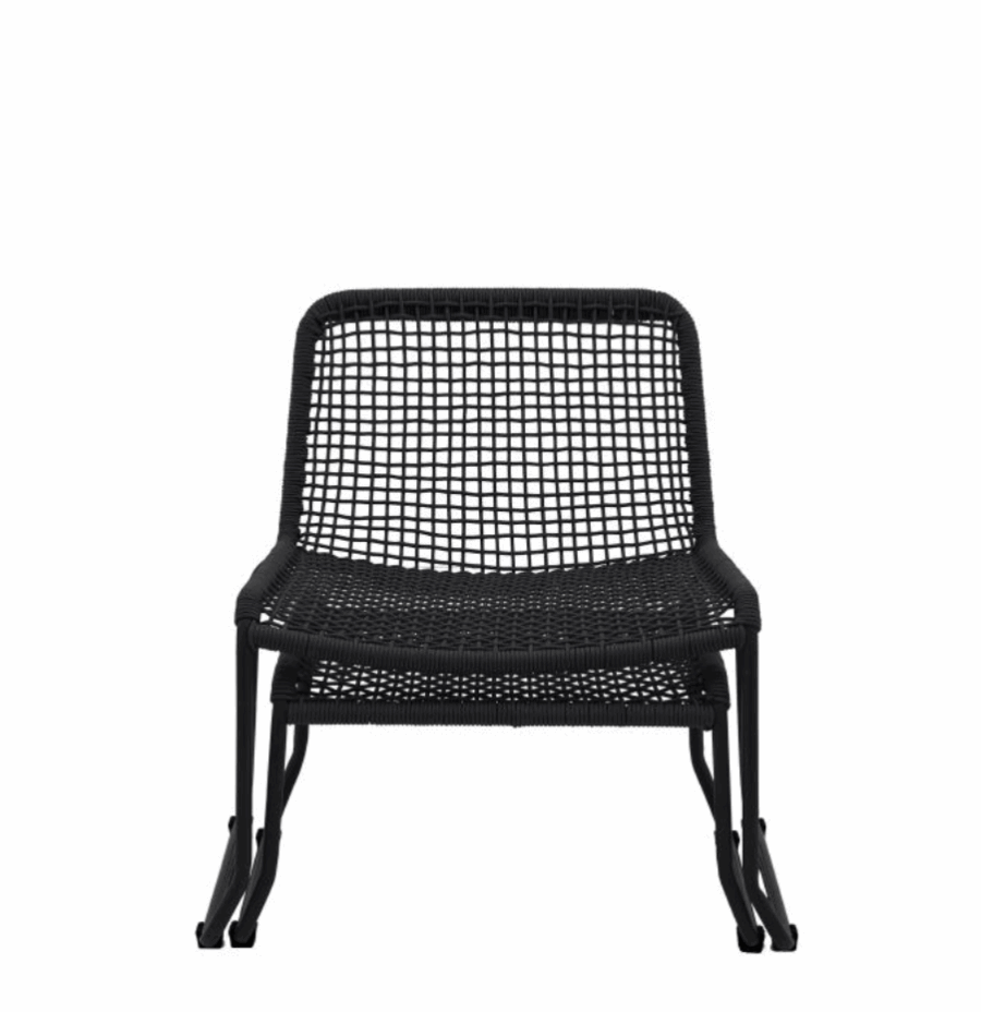 wieve lounge chair with footstool black