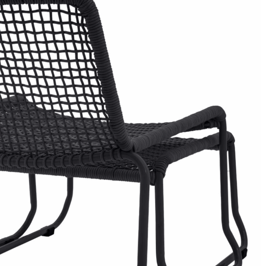 wieve lounge chair with footstool black