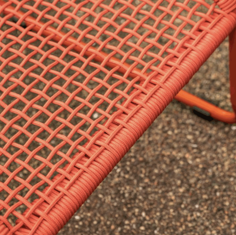 wieve lounge chair with footstool tangerine