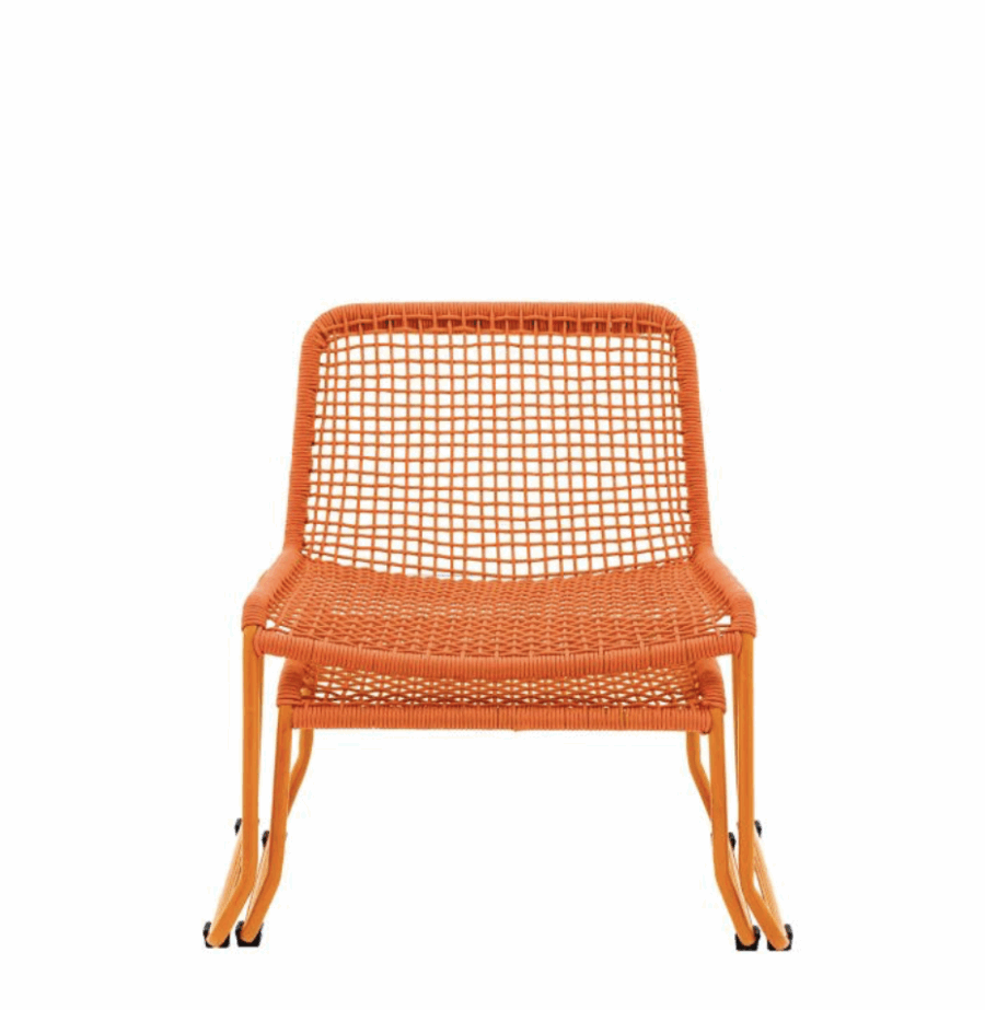wieve lounge chair with footstool tangerine