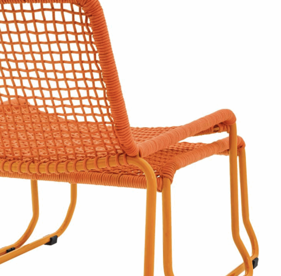wieve lounge chair with footstool tangerine
