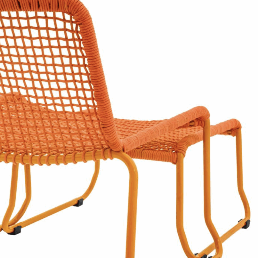 wieve lounge chair with footstool tangerine