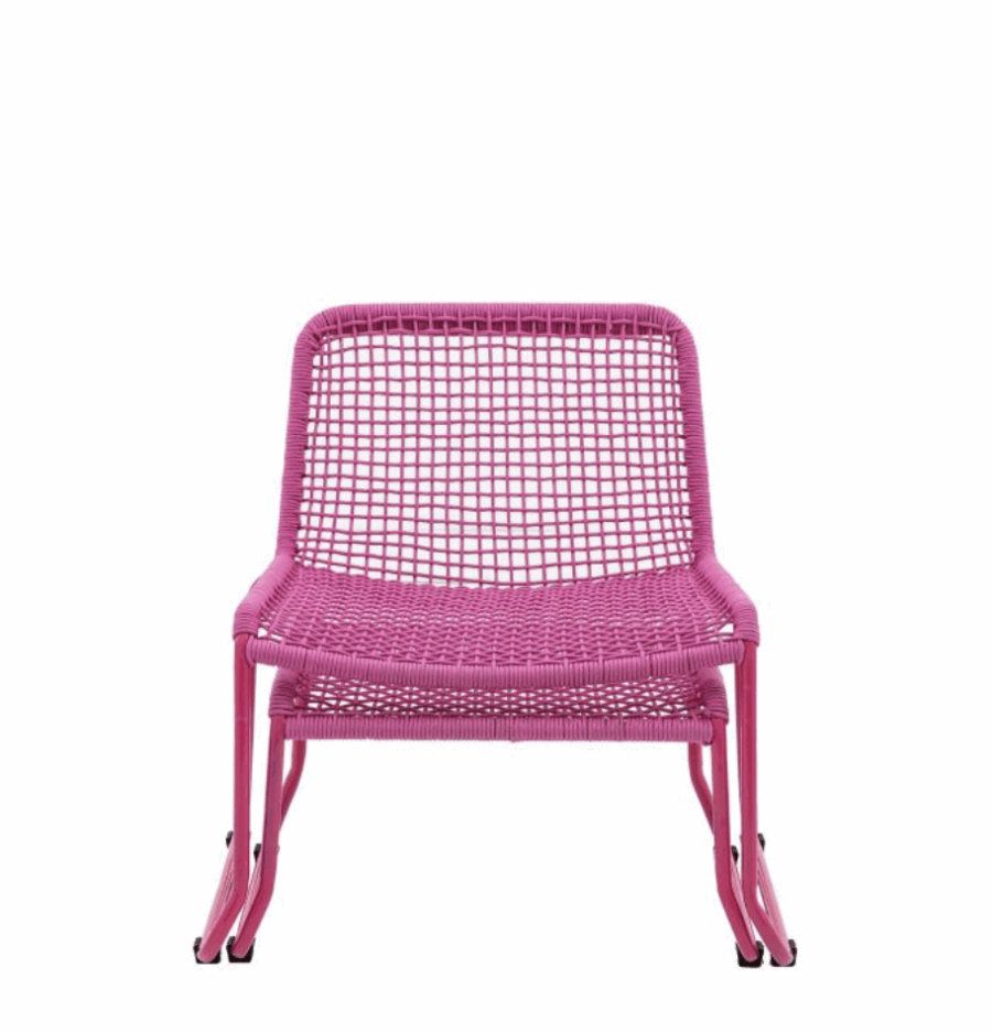 wieve lounge chair with footstool pink