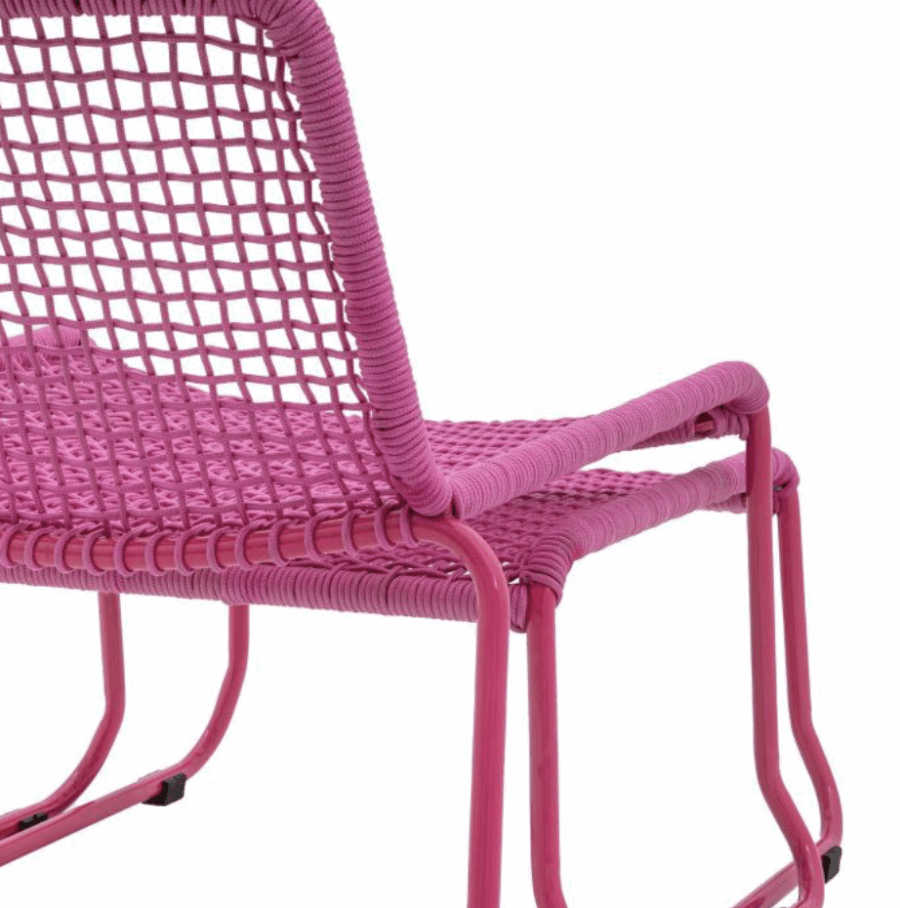 wieve lounge chair with footstool pink