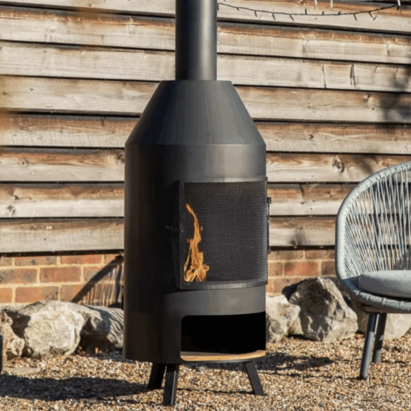 neze chiminea with pizza shelf