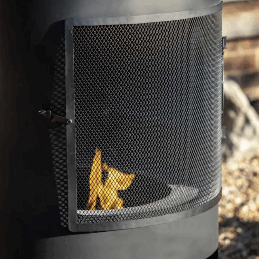 neze chiminea with pizza shelf