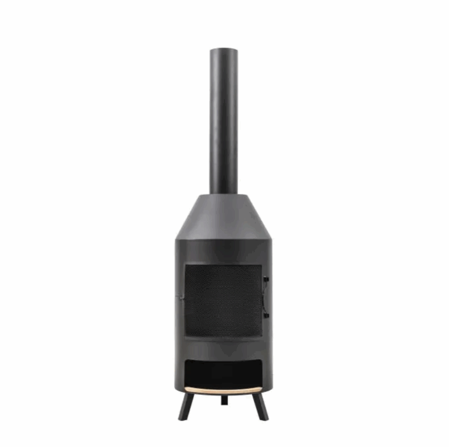 neze chiminea with pizza shelf