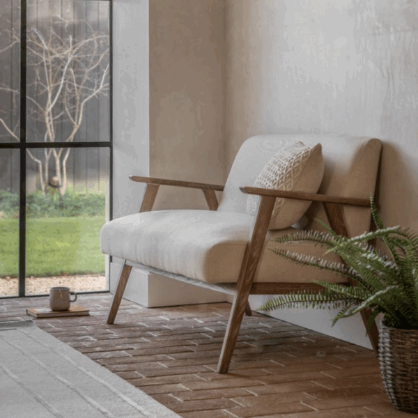 linen 2 seater natural sofa