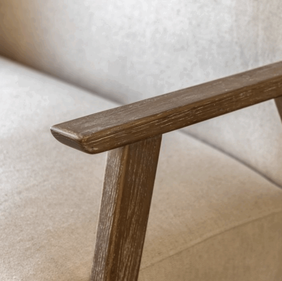 linen 2 seater natural sofa