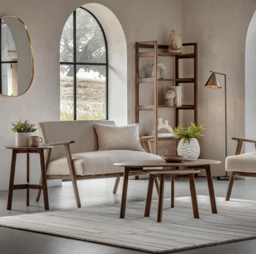 linen 2 seater natural sofa
