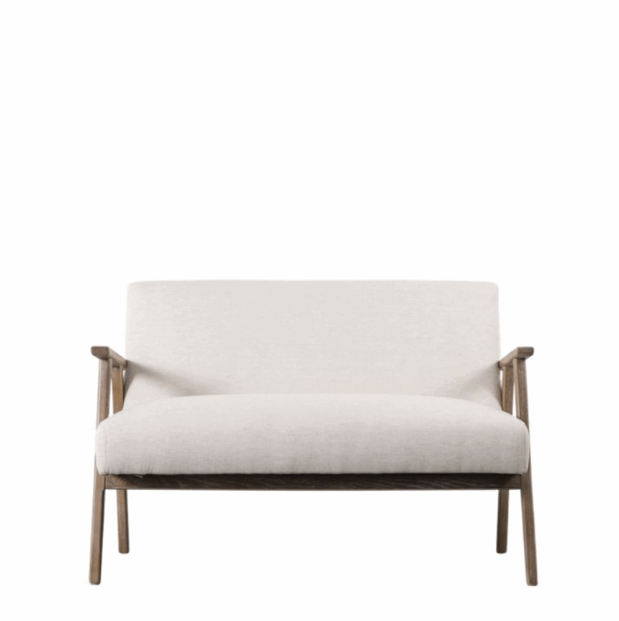 linen 2 seater natural sofa