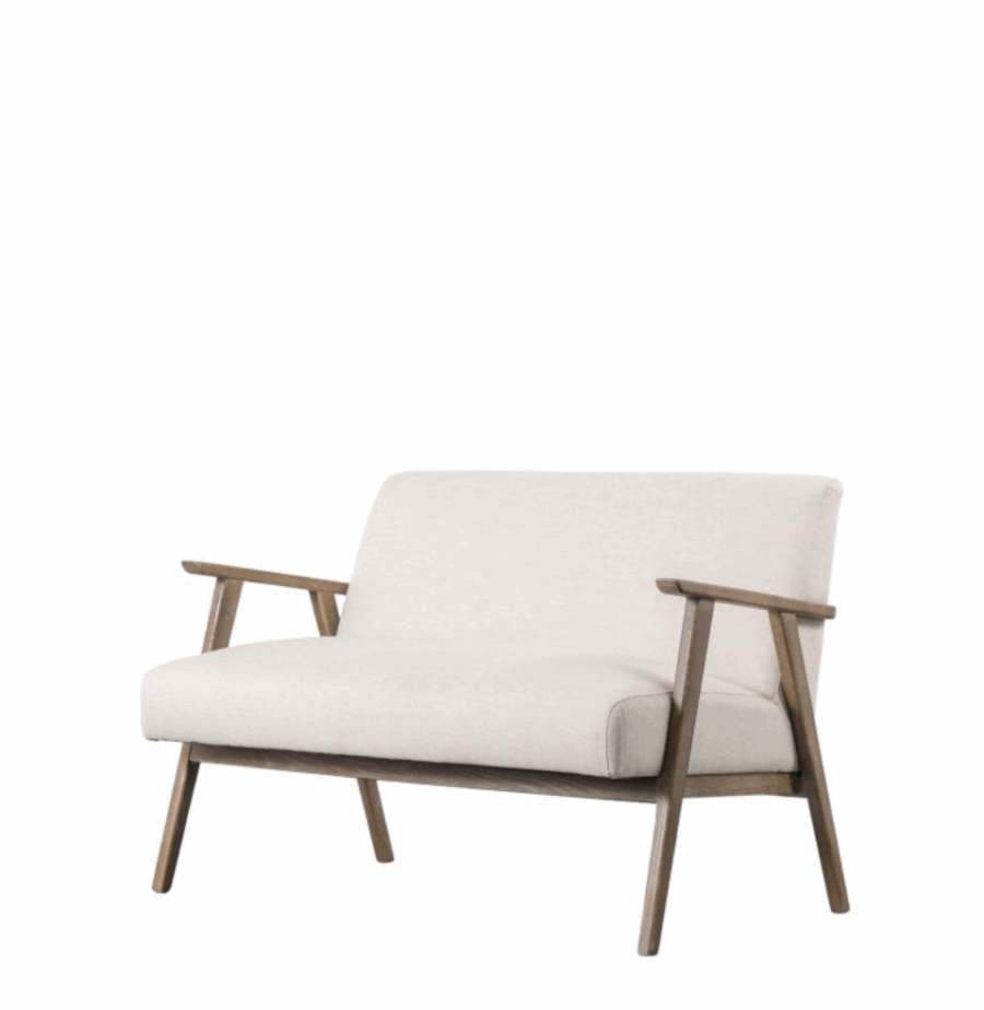 linen 2 seater natural sofa