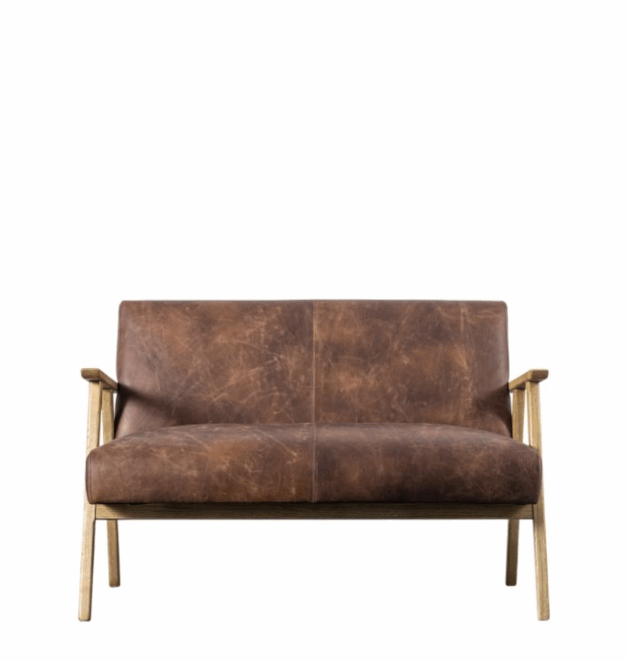 duckworth 2 seater leather sofa