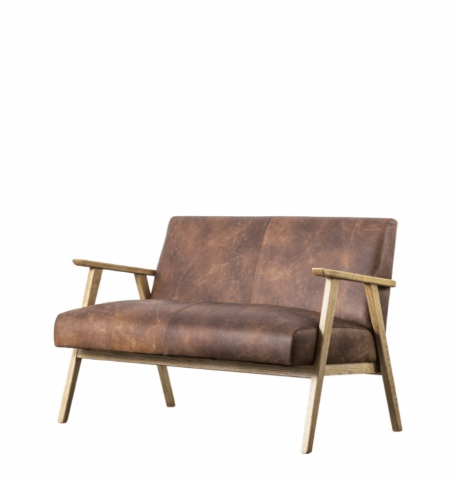 duckworth 2 seater leather sofa