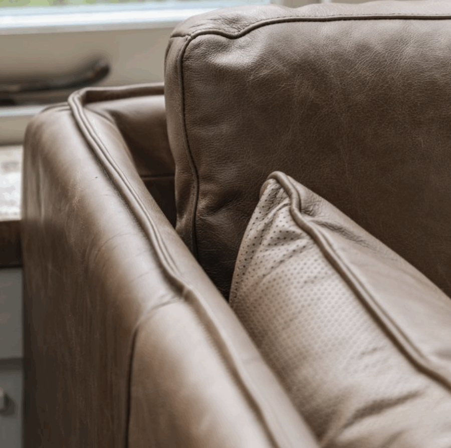 deler sofa brown leather