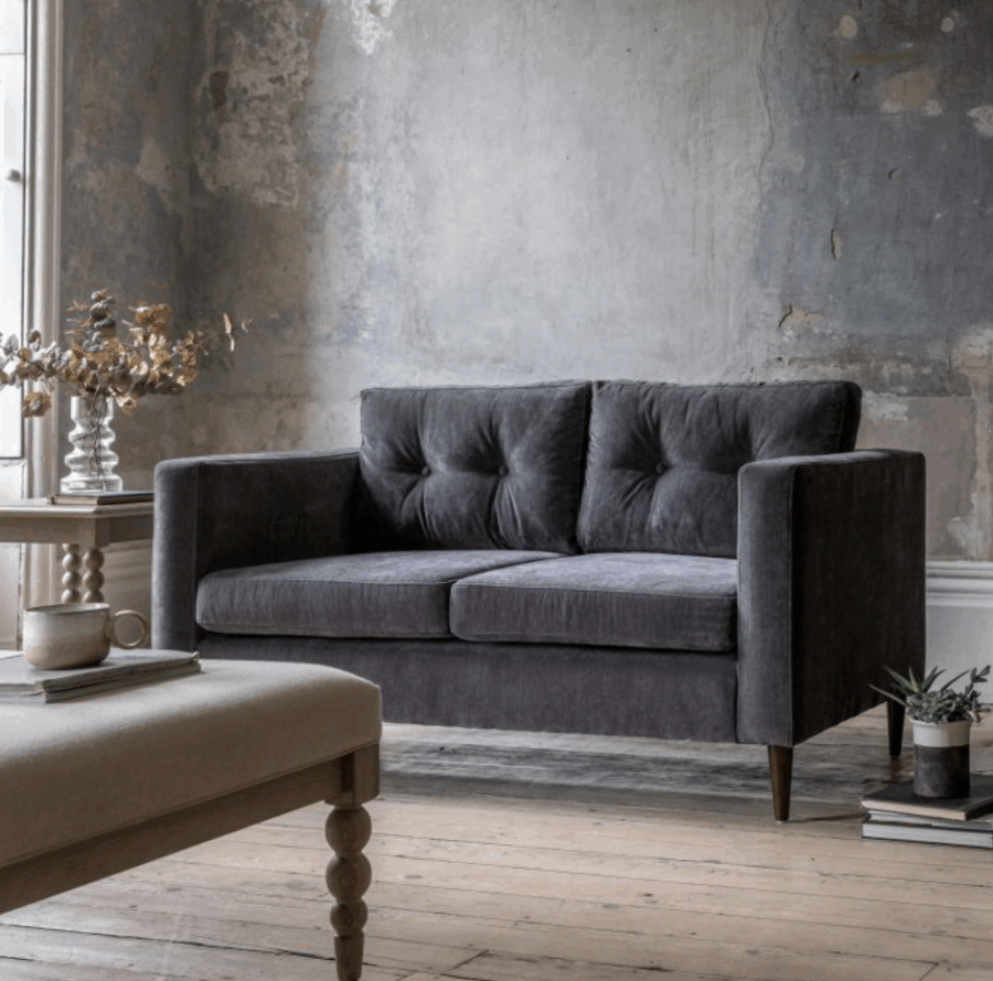 loreno sofa 2 seater charcoal
