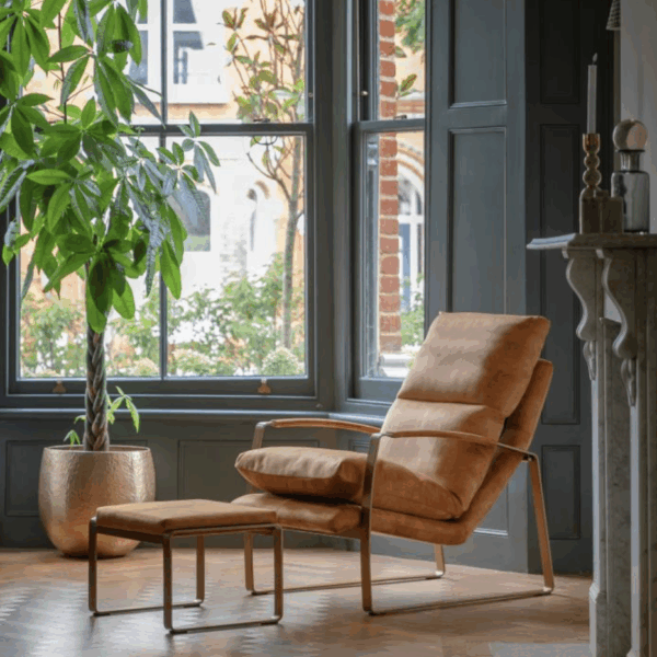 lounge chair leather ochre