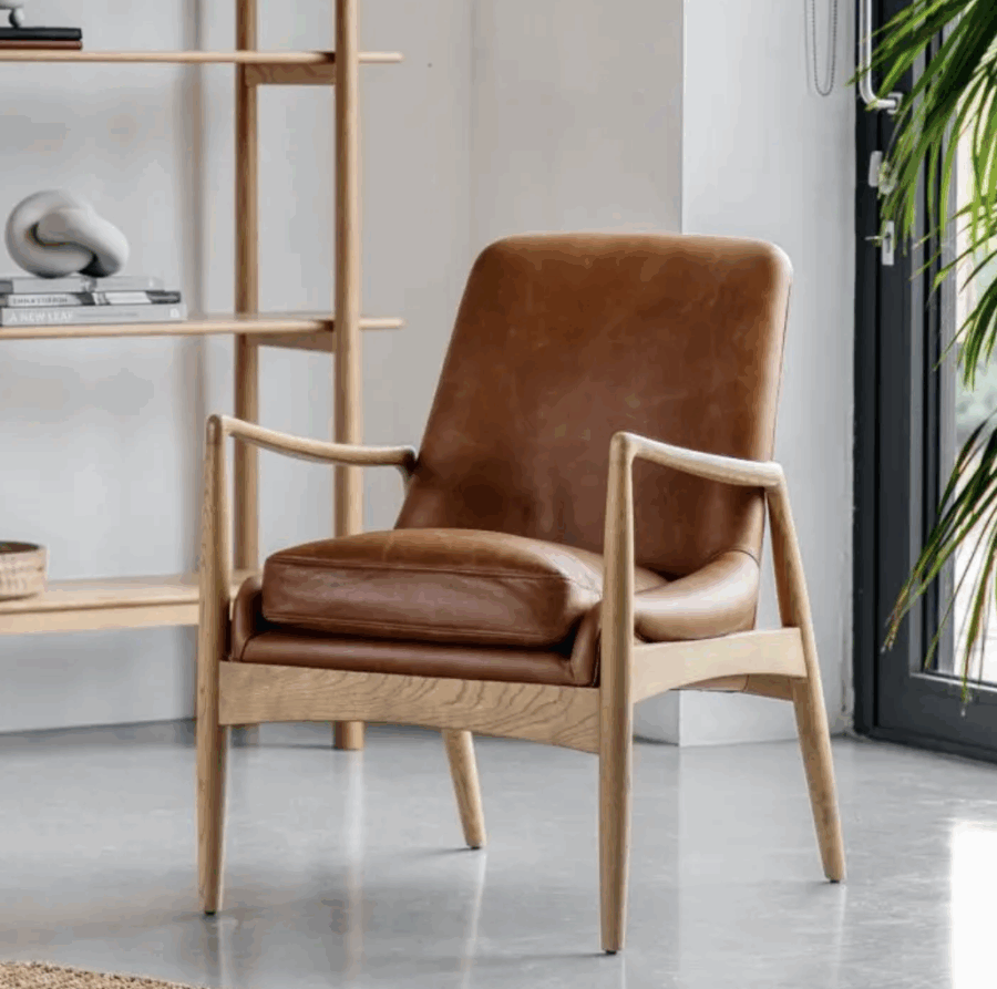 delata armchair brown leather