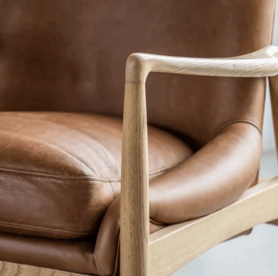 delata armchair brown leather