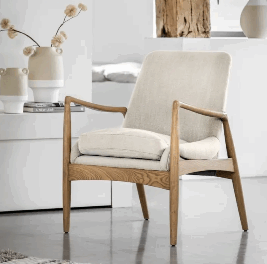 delata armchair natural linen