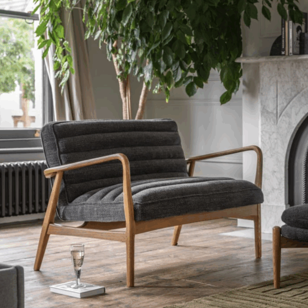 valuna 2 seater sofa charcoal