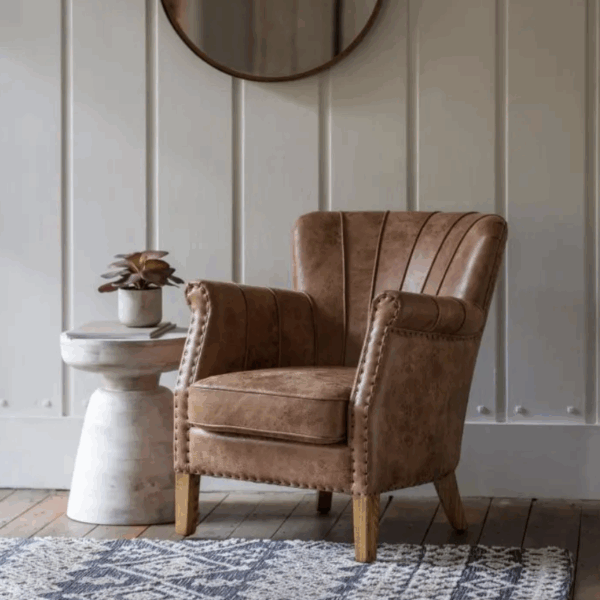 artoga armchair brown leather
