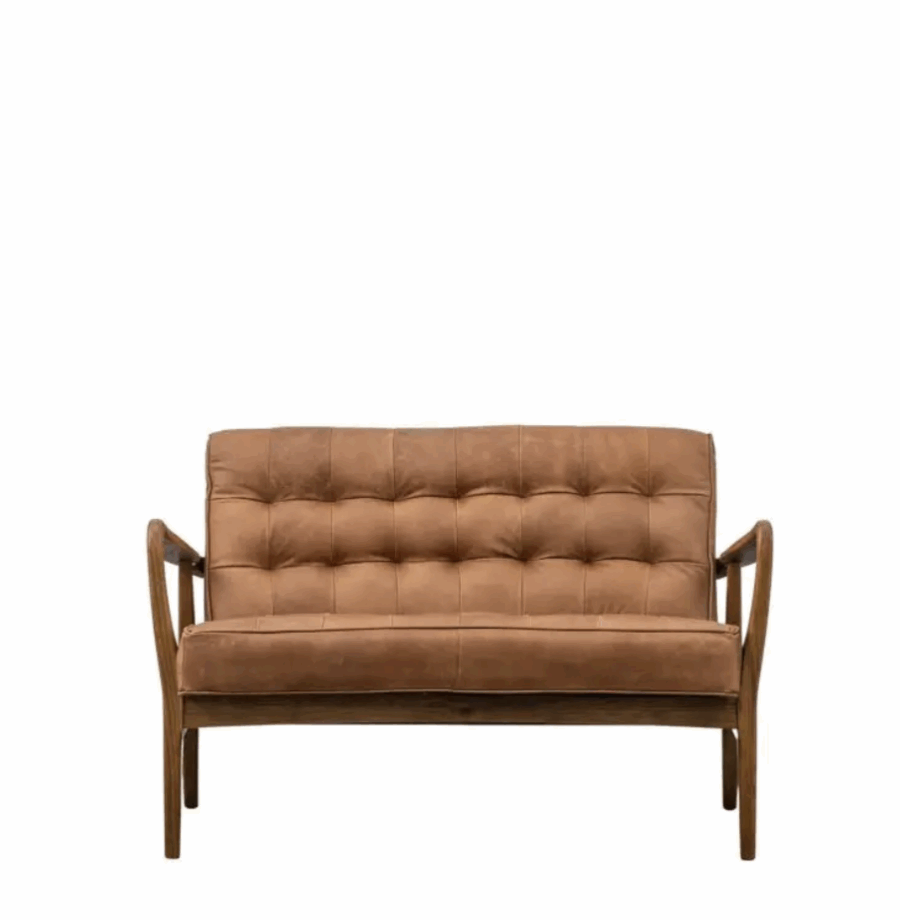 savina 2 seater sofa vintage brown leather